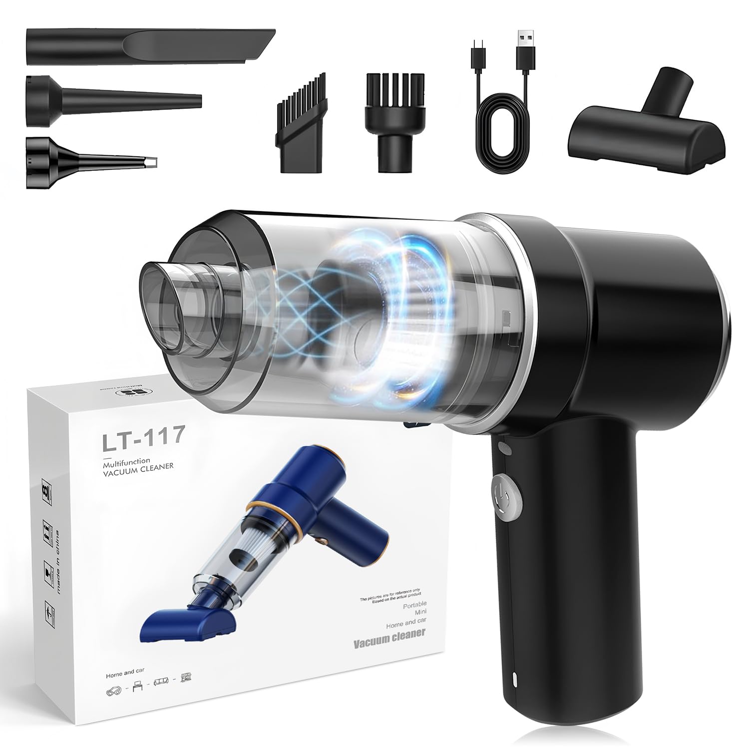 

для ручного автомобильного пылесоса Pycuse, перезаряжаемый мини-пылесос, маломощный, компактный, быстрый, светодиодный, портативный, автомобильный, для коммерческой клавиатуры, салона автомобиля, мебели и