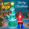 5.91FT Inflatable Toy Christmas Tree Santa Decor Set Xmas Yard Decoration LED Lit Christmas Supplies Home Ornaments Festive Gift