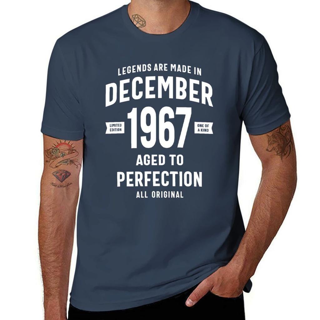 Legends Were Born In December 1967 Birthday Gift T-Shirt hippie clothes summer tops mens white t shirts