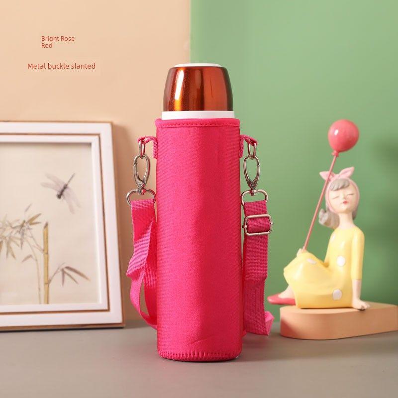 Baihui 500ml Large-Capacity Thermos Cup Cover for Adults, Portable Hand-Held Cross-Body Protective Cover, Anti-Fall