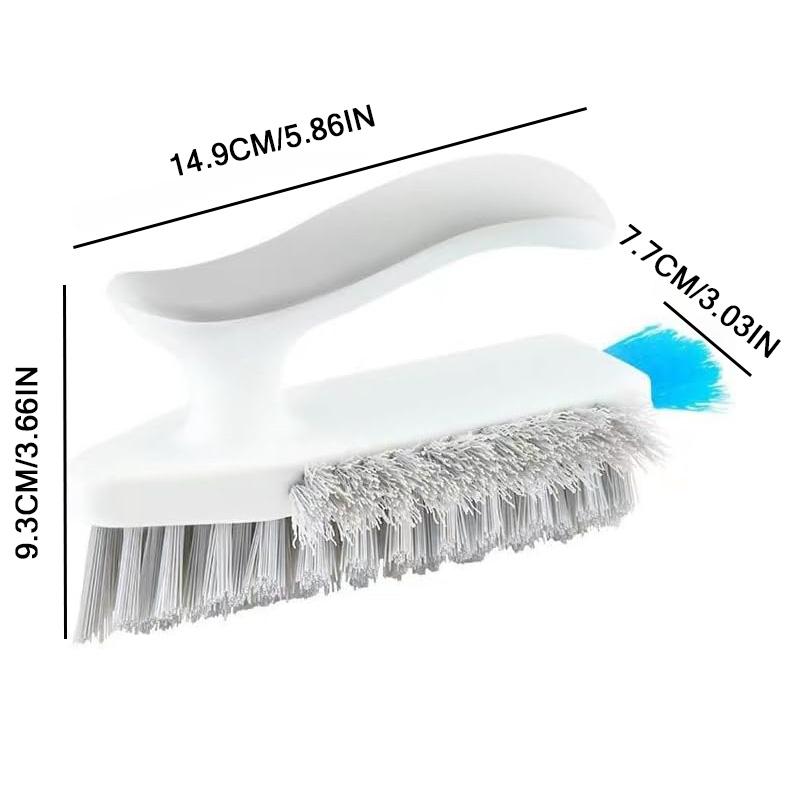 V-Shape Crevice Cleaning Brush, Reaches 90° Corners. 16x4x11cm, White Plastic, for Tiles & Grout