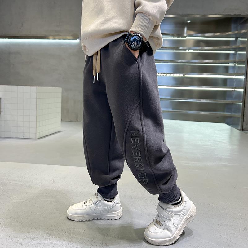 

2025 Boys Street Style Casual Sweatpants for Spring & Autumn 100 cm темно-серого