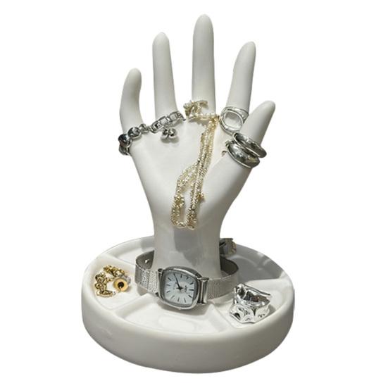 

Jewelry Storage Rack with 5 Finger Shape Sculpture Smooth Rounded Design Jewelry Organizer for Rings Bracelets Necklaces Earrings 1pc