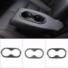 For Tesla Model 3 For Tesla Model Y 17-24 Real Carbon Fiber Car Rear Armrest Water Cup Holder Cover Trim Sticker Car Accessories