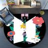 Tappeto Rotondo Kpop Bangtan Boys Tappetino per Pavimento Camera da Letto Tappeto Animale in Flanella Tappetino Antiscivolo per Gioco Bambini Tappetini Decorazione Stanza Bambini