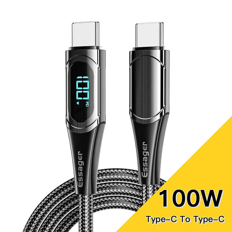 Essager 100W/5A USB-C To USB-C PD Fast Charging Cable Durable Reliable for Macbook Xiaomi Samsung