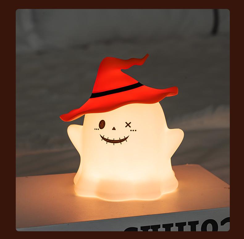 Ghost Silicone Night Light: Halloween-Themed Bedroom Atmosphere Lamp