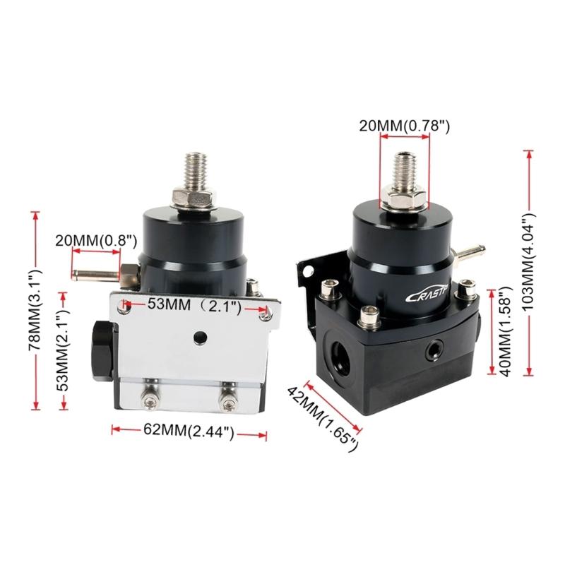 Uniwersalny aluminiowy regulator ciśnienia paliwa samochodowego 0-160PSI AN6 Zestaw montażowy Modyfikacja układu paliwowego samochodu