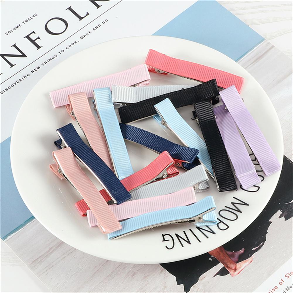 24 STÜCKE 6cm Bandbezogene Metall-Haarspangen Basic Einfache Haarnadeln DIY Schmuck Handgefertigt Mädchen Kinder Haarschmuck Geschenke