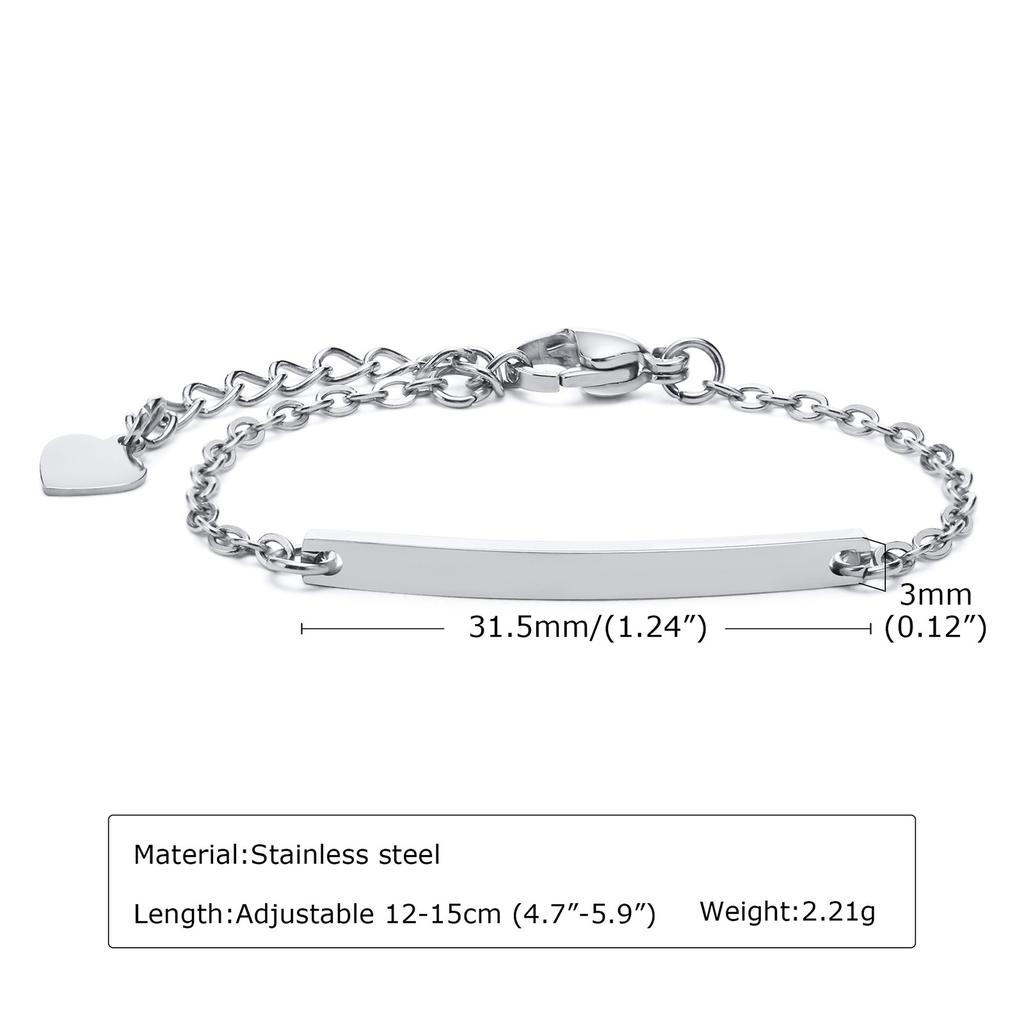 A Variety Of Children'S Curved Brand Stainless Steel Gold Bracelet Women, Fashionable Personality Can Be Engraved 798