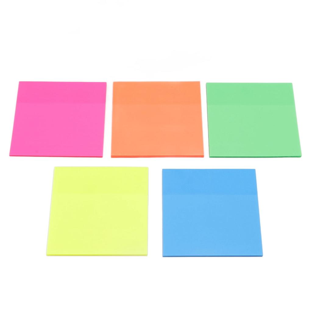 Adhesive Memo Notes 5 Colors DIY Use PET Material Cute Lightweight 75mm Long 75mm Wide Office Supplies for Index