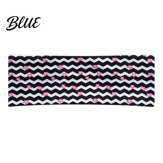 Hair Fixing Tools for Face Washing Elastic Wide Headband Women Non-Slip Stretchy Band with Star Brimmed Holders Wave Print Yoga Running Sports