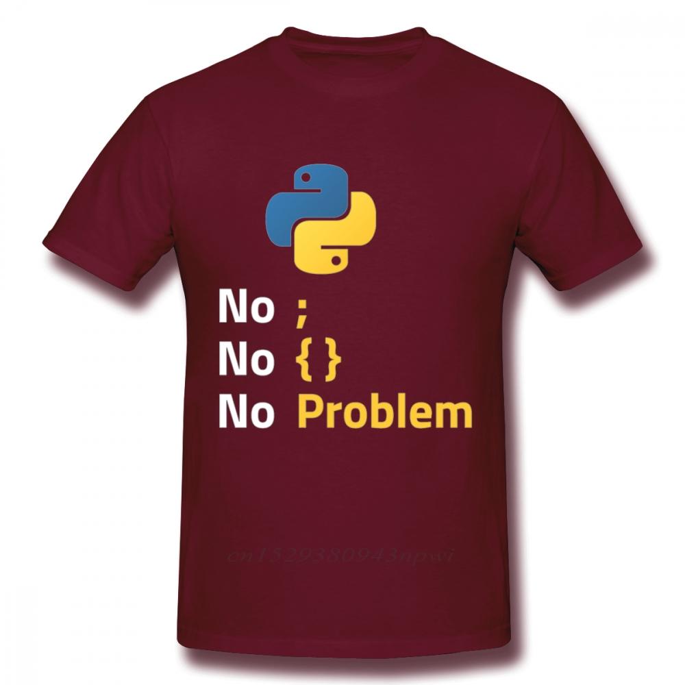 Computer Programming Language Python T Shirt Design For Code Programmer Homme Tee Shirt Crewneck Camiseta S