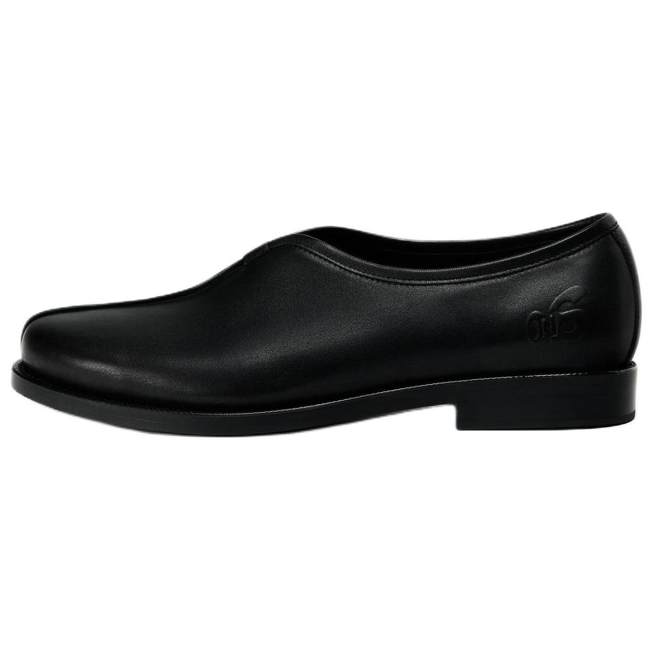 ZARA Leather Slip On Loafers Black Womens 1264852038 40
