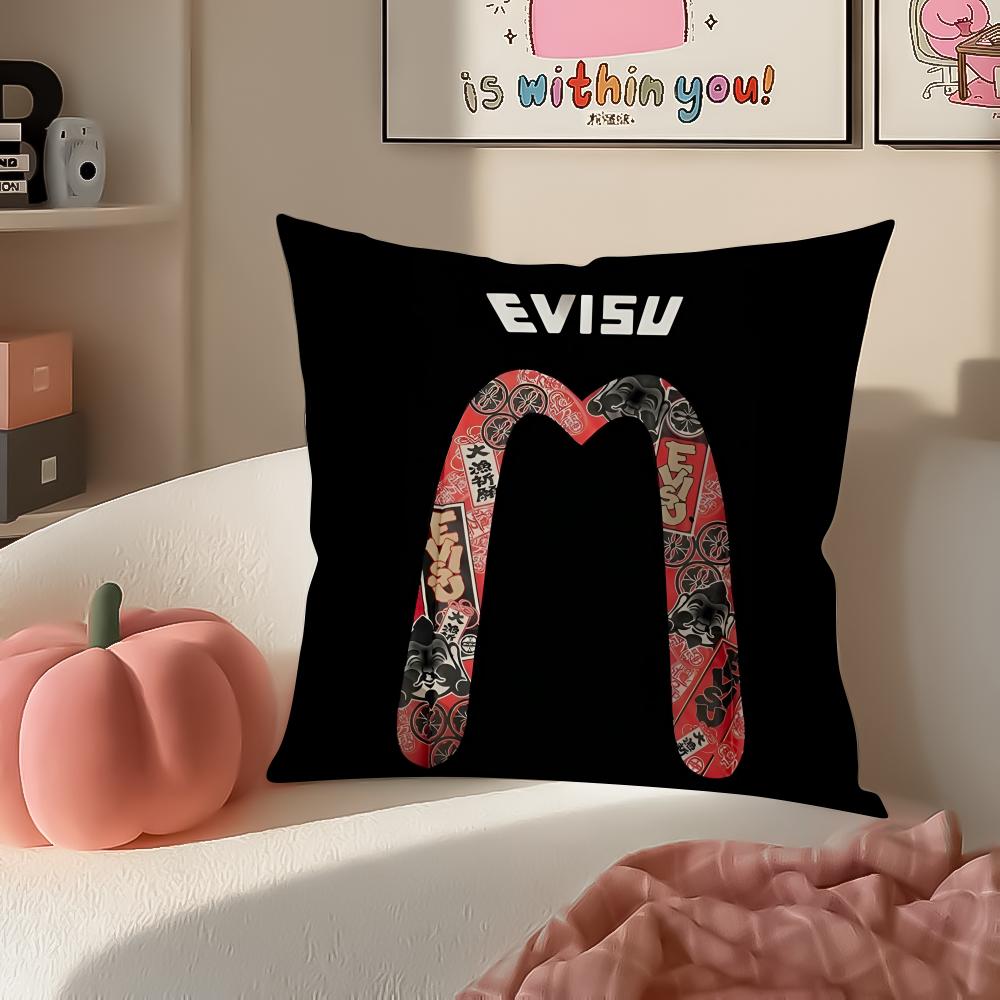 Fashion Clothing Brand EEvisu Cushion Cover Pillowcase Short Plush Invisible zipper Room Sofa Cushion Cover