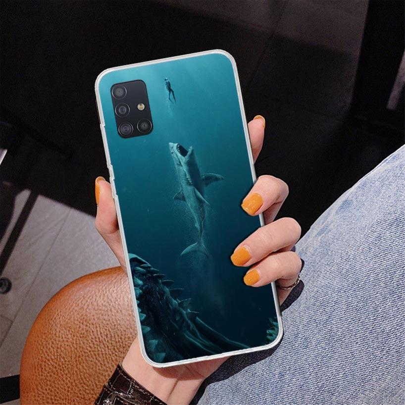 Ocean Monster Shark Swimming Phnoe Case for Samsung Galaxy A12 A22 A32 A42 A52 A51 A50S A20S A10S A41 A31 A21S A40 A30S A20E A71
