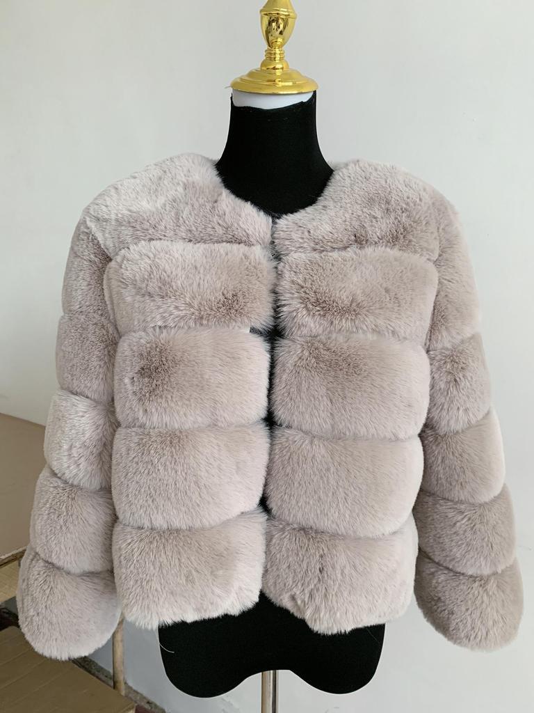 Women's Autumn/Winter Patchwork Faux Fox Fur Coat