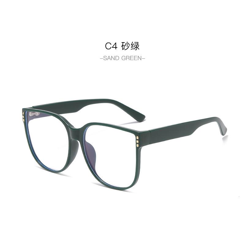 New ins wind large frame flat mirror, anti-blue light black frame glasses Internet celebrity plain thin glasses frame myopia glasses