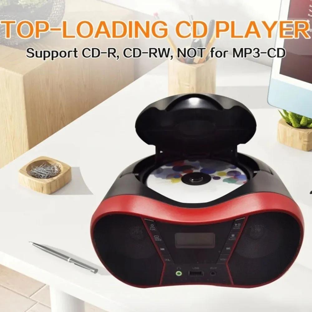 AM FM Radio Bluetooth Speakers Small Boombox CD Player Cassette  AUX USB MP3 Plays with Remote Control Support AC/DC Powered