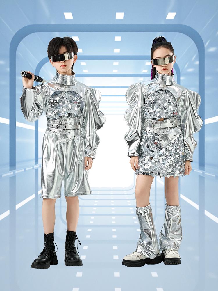 Kids' Cheerleading & Hip Hop Dance Sequin Costumes: Trendy Drummer-Inspired Outfits for Boys & Girls