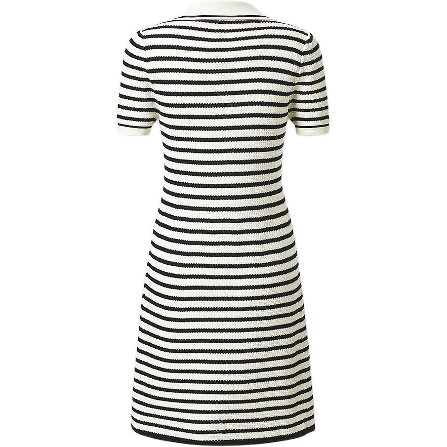 Karl Lagerfeld Trendy Party Date Light Luxury Striped Mid-Length Short Sleeve Dress Women dresses M22L5219