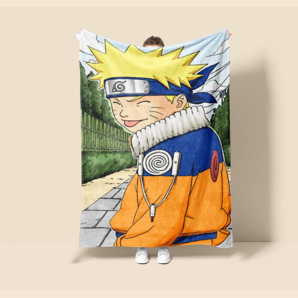 Flannel Blanket Naruto Cartoon Super Soft Blankt for Travel Couch Sofa Picnic Bed Flannel Blanket Birthday Gift