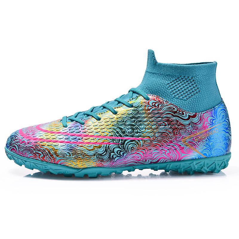 Spring and summer new men's outdoor sports shoes fashion abstract style football shoes long and short nail shoes sneakers