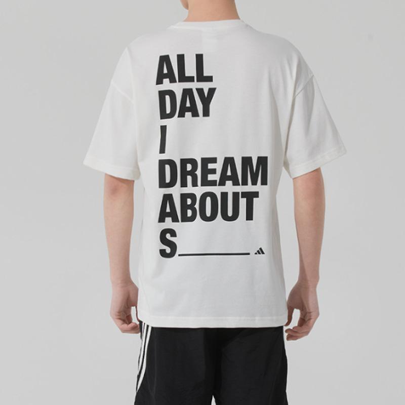 Adidas Sports Lifestyle Series Casual Breathable Round Neck Short Sleeve T-Shirt Men Tops White JP3862