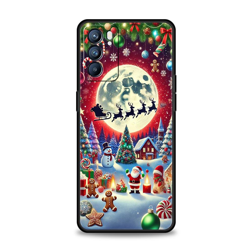 Frohe Weihnachten Handyhülle Für Oppo A17 A31 A54 A57 A78 A79 A98 Find X5 X6 Reno 6 7 8 10 11 12 13 F Pro 5G Weiche TPU Hülle Fundas