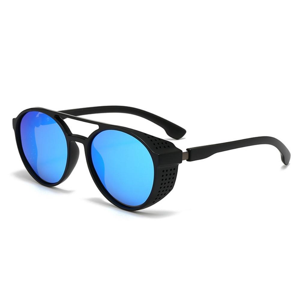 

Fashionable Driving Glasses Round Frame Eyewear Steampunk Sports Glasses Matte Polarized Sports Sunglasses For Shopping Other синій