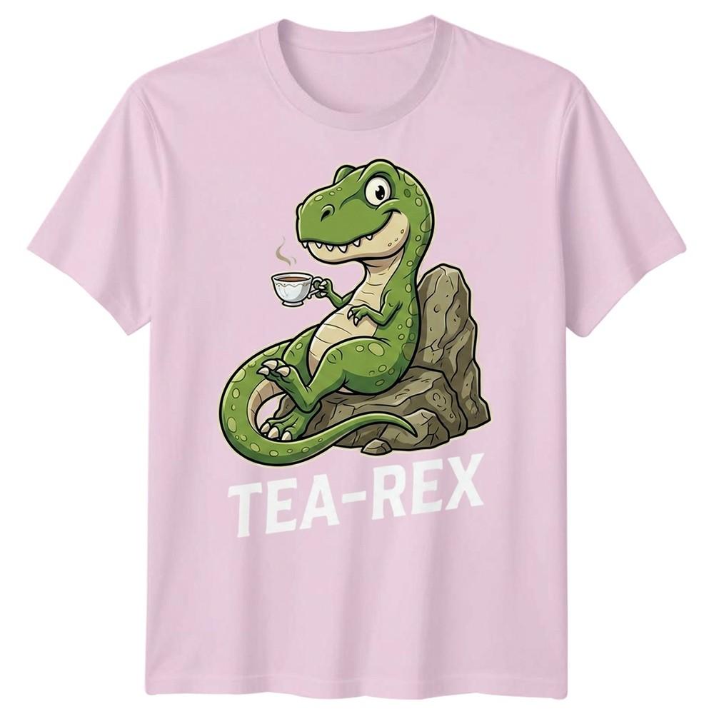 Tea Rex Funny Dinosaur Drinking Tea Unisexs T Shirt Graphic Novelty Tee