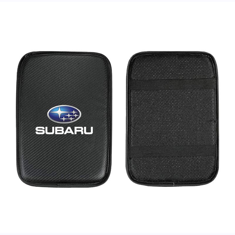 Carbon Fiber Leather Car Console Box Pad Car Armrest Cushion Cover For Subaru LEGACY Forester Outback Rally WRX WRC XV Impreza