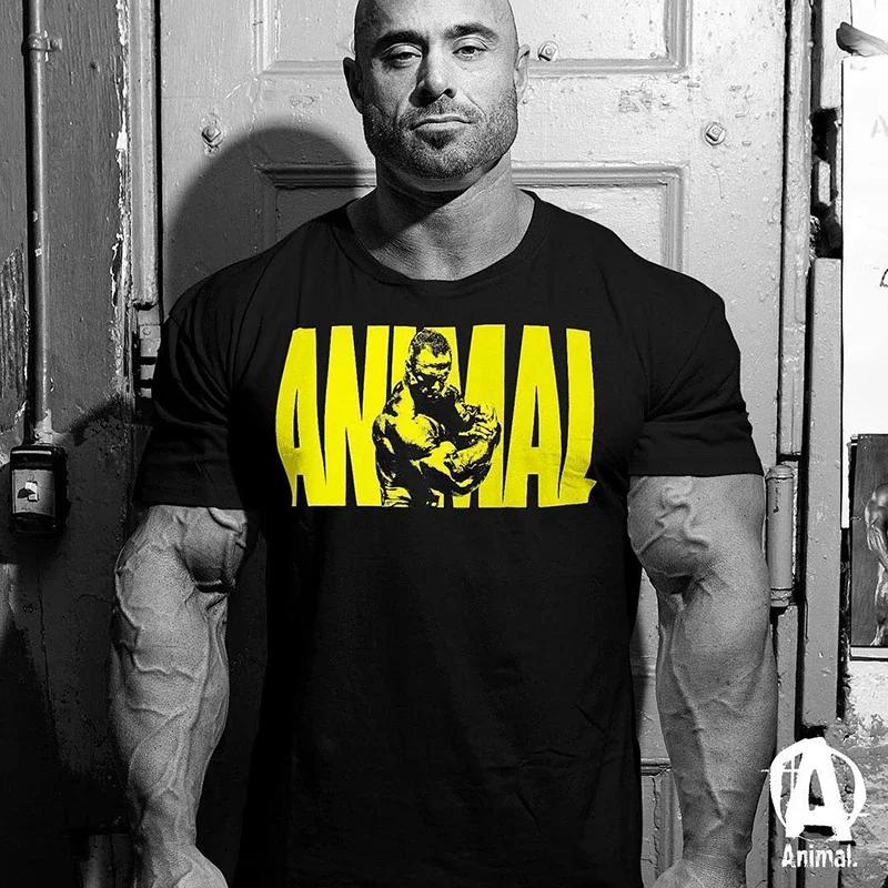 Summer Gym Fitness T-shirt Loose Men's Cotton Shirt Bodybuilding Training Man T Shirt Oversized Sports Short Sleeve Jogger Tee