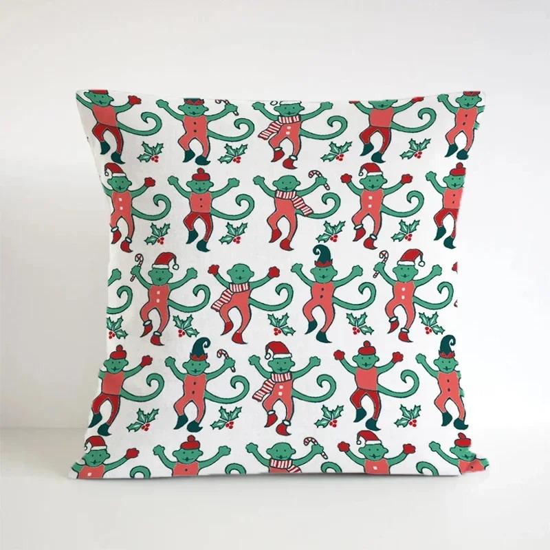 Preppy Monkeys Double-Sided Pillow Covers Short Plush Decorative Pillows for Bed Gift Luxury Sofa Cushions Square Cushion Cover