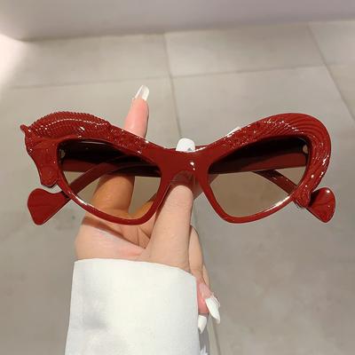 New Fashion Vintage Horse Frame Cat Eye Sunglasses Women For Men Sun Glasses Punk Shades Luxury Brand Designer Funny Eyeglasses