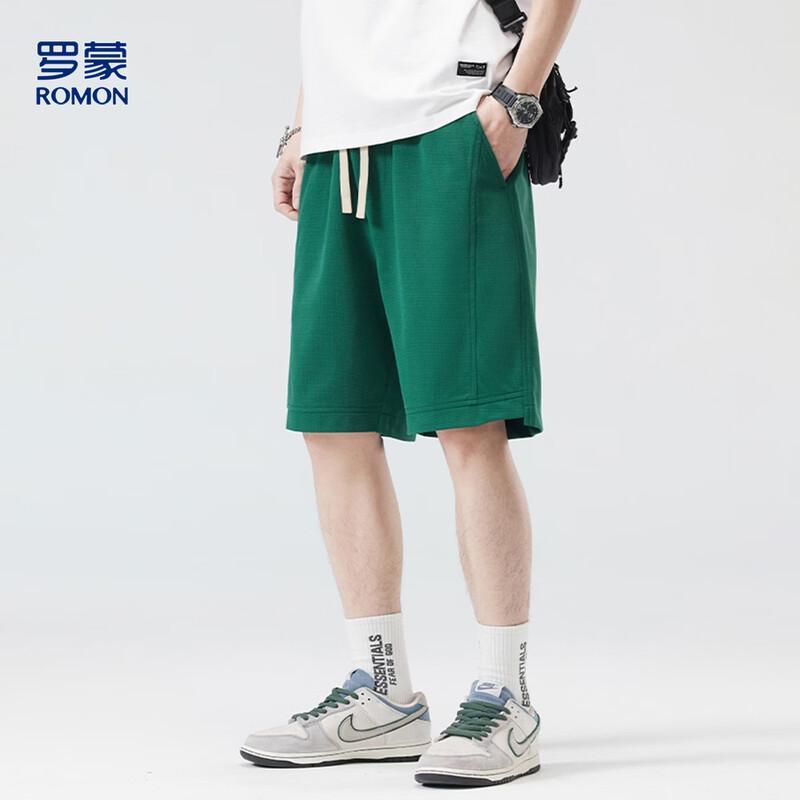 Luomeng Men s Casual Knee-Length Shorts L зелёный