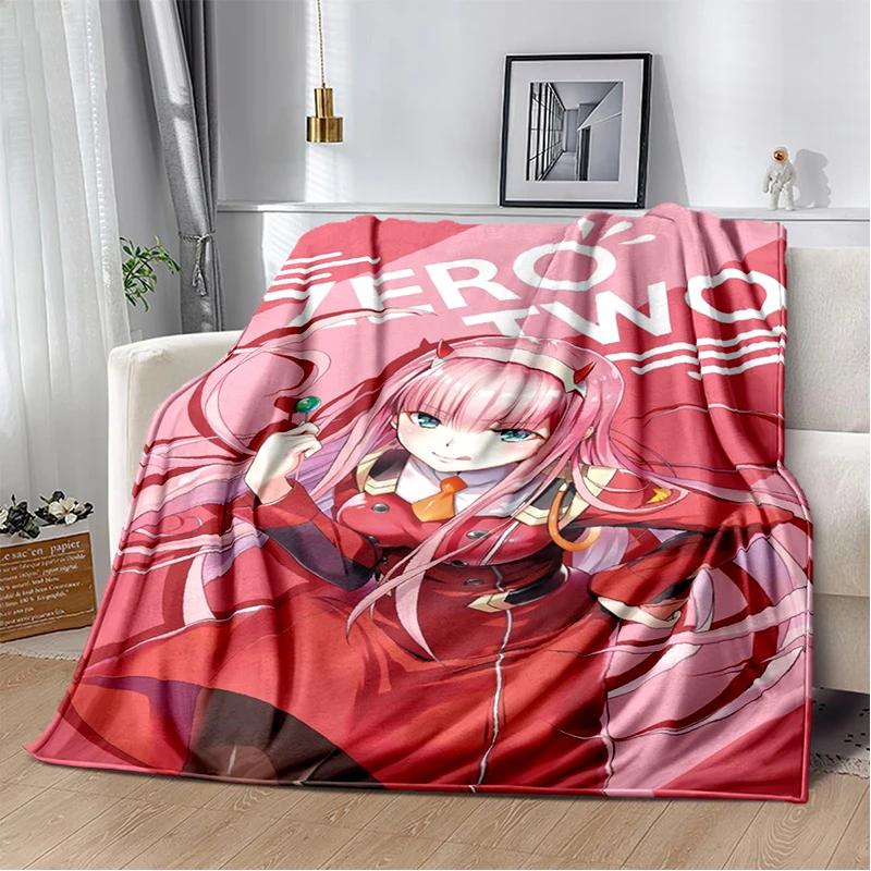 29 Style Cartoon Zero Two 002 Hiro Sexy Girl DARLING in The FRANXX Flannel Blanket,Soft Throw Blanket for Home Bedroom Bed Sofa