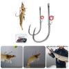 Fishing Hook Live Shrimp Fixing Hook Saltwater Fishing Tackle Barbed Fishhook with Hole Fishing Baitholder Hook
