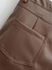 American Retro Style Slimming PU Leather Shorts with Hip Padding for Petite Figures