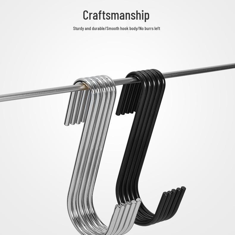 Multi-Purpose Chrome-Plated S-Shaped Hanging Hooks for Kitchen, Bathroom, and Clothing Storage
