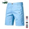 2024 New Summer 100% Cotton Solid Shorts Men High Quality Casual Business Social Elastic Waist Men Shorts