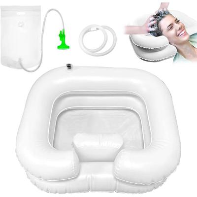 Bassin de lavage des cheveux pour personnes alitées avec pommeau de douche et sac d'eau, Bassin à shampooing avec tuyau de drainage de 1 m, Lavage des cheveux pour personnes alitées
