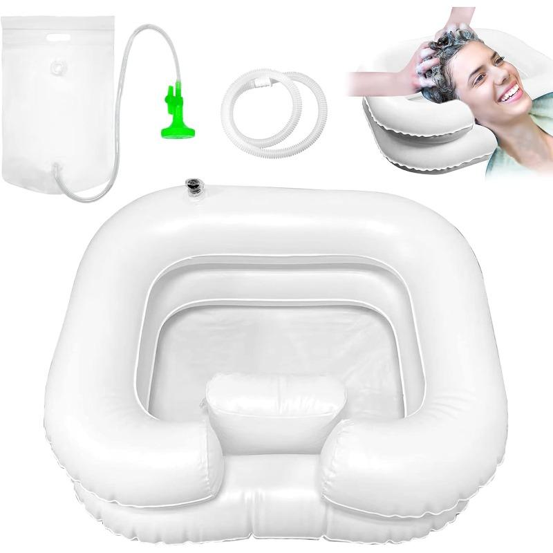 Hair Wash Basin for Bedridden People with Shower Head and Water Bag, Shampoo Basin with 1 m Drain Hose, Hair Washing for Bedridden People