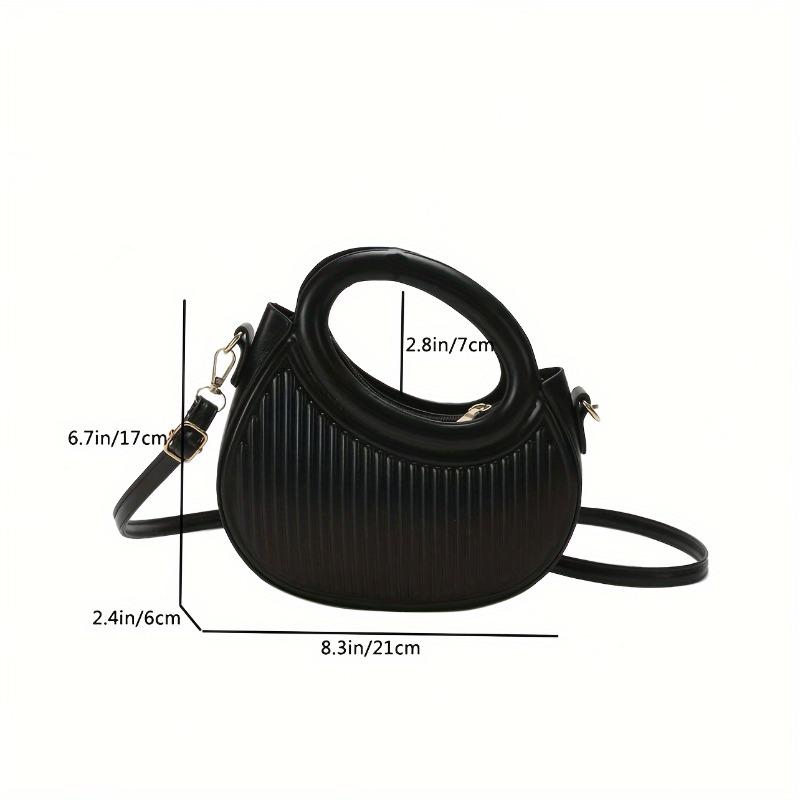 Personalized and Trendy Women's Crossbody Bag, Solid Color Simple Vertical Pattern Handbag, Suitable for Commuting and Travel