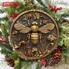 Vintage Bee Tin Sign Metal Wall Art Decor for Home Office Farmhouse