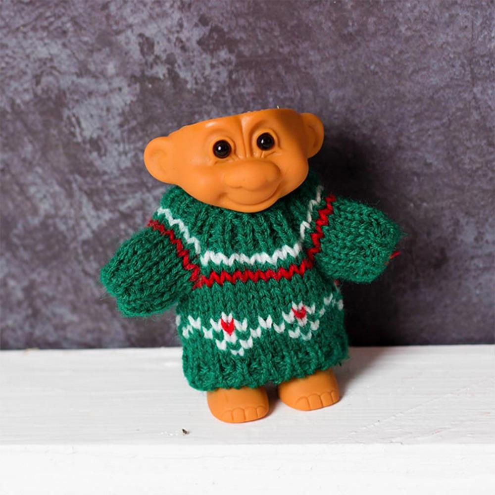 Set Rossetti Bambola Troll Personalità Cool e Creativa Fulmine Retro Piccolo Giocattolo Indossando Maglione Carino