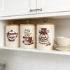Teas Coffee Candy Container With Bamboos Lid for Kitchen Counter Multifunctional Sealed Storage Jar for Dry Food