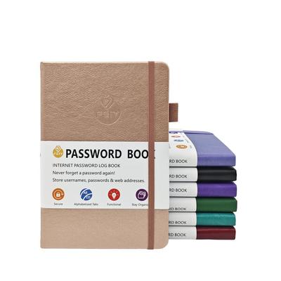 32K English Minimalist Password and Address Book with Cross-border Ribbon