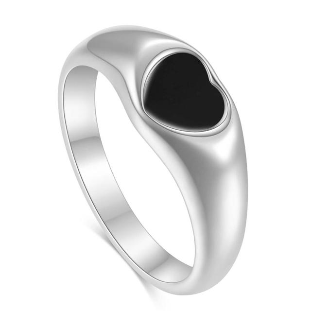 VQYSKO Men's Ring Punk Rock Smooth 316L Stainless Steel Signet Ring For Men Hip Hop Party Jewelry Male Wedding Anel