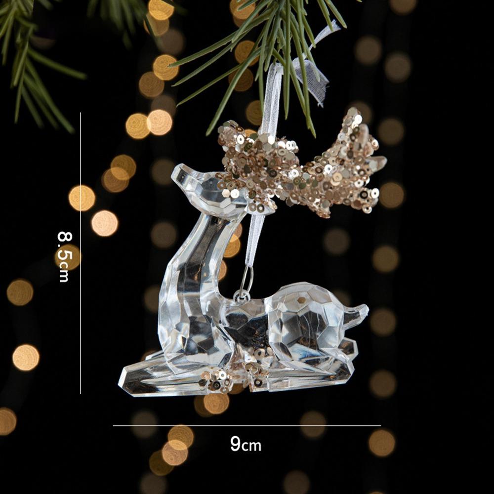 Snowflake Christmas Tree Ornaments Acrylic Crystal Hanging  Merry Christma